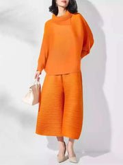 Truly Plissé Wide Leg Pant Set