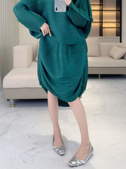 Modest Luxury Plissé Japanese Skirt Set