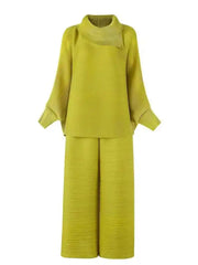 Truly Plissé Wide Leg Pant Set