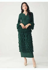 Luxury Bubble Pleat Skirt Set