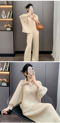 Elegant Pleated Dolman Blouse