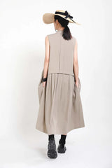 Luxury Oversized Sleeveless Shirt Dress