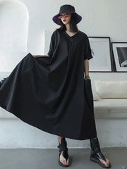 Premium Oversized A-Line Dress with Modern Drape