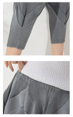 Luxury Unique Pleats Cropped Pants