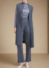 Truly Pleated Longline Vest & Trousers