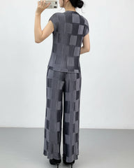Luxury Petite Plisse Pant Suit