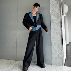 Men's 2-Piece Classic Denim Cropped Jacket & Pants Set