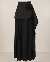 Luxury 3D Floral Plissé Skirt