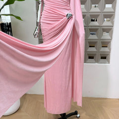 Luxury One-Shoulder Ruched Dress