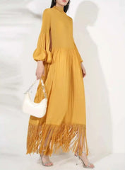 Luxury Plisse Tassel Fringe Dress