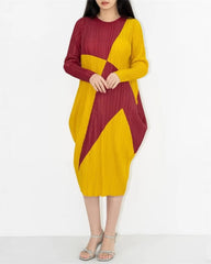 Luxury Geometric Pleated Dress