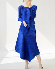 Luxury Pleated Skirt & Blouse Set