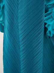 Luxury Plisse Ruffle Sleeve Dress