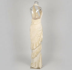 Luxury Ruched Halter Gown