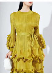 Luxury Plissé Pleated Cocktail Dress