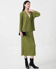 Premium Pleats Skirt Suit Set