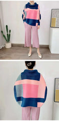 Luxury Pleats Turtleneck Top