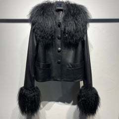 Couture Lambskin Leather Sheepskin Blazer