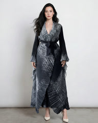 Pleated Asymmetric Wrap Dress