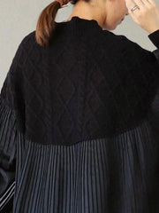 Luxe Casual Pleated Knit Dress