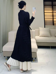 Plissé Lightweight Geometric Coat