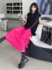 Luxury Fringe Midi Skirt