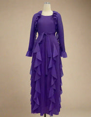 Luxury Pleated Ruffle Midi Dress