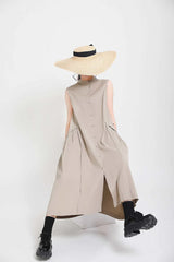 Luxury Oversized Sleeveless Shirt Dress