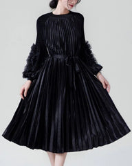 Premium Pleats Ruffled Dress