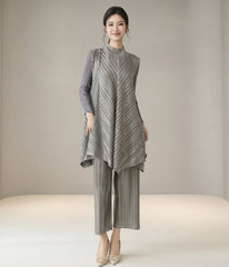 Luxury Formal Metallic Pleats Set