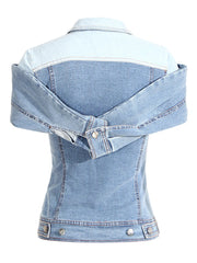 Luxe Shoulder Upcycled Denim Top