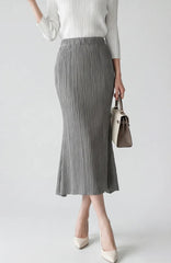 Luxury Pleated Ribbed Skirt