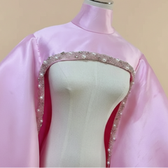 Luxury Beaded Floor-Length Cape