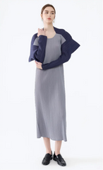 Luxury Plissé Fan-Shoulder Dress