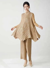Luxury Formal Metallic Pleats Set