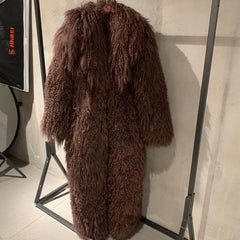 Luxury Real Mongolian Fur Coat - Long Length