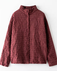 Crinkled Plissé Button Jacket