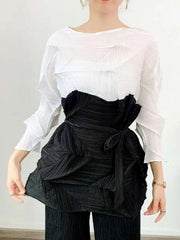 Luxury Pleated Geometric Top