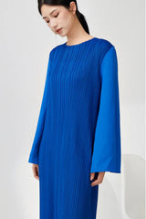 Luxury Flared Sleeve Pleats Dress