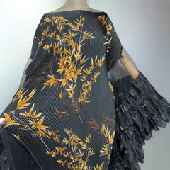 Luxury Plissé Winged Kaftan Dress
