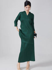 Luxury Plissé Tunic & Skirt Set