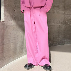 Men's High Society Pink Wide Leg Trousers