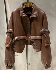 Couture Cropped Sheepskin Bomber