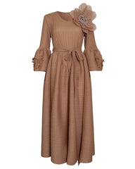 Luxurious Floral Pleats Dress