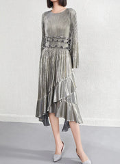 Luxury Ruffle Pleated Dress