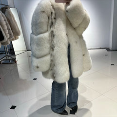 Women's Mid-Length Fox Fur Coat