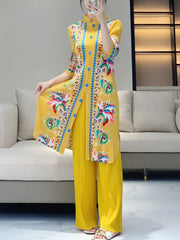 Truly Couture Floral Print Pleated Pant Ensemble