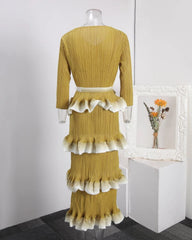 Luxe Tiered Ruffle Pleats Dress