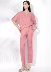 Pleated Twist Pants Set