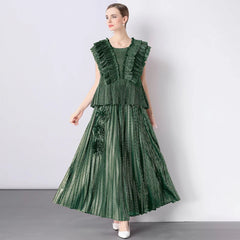 Japanese Plissé 2-Piece Skirt Set